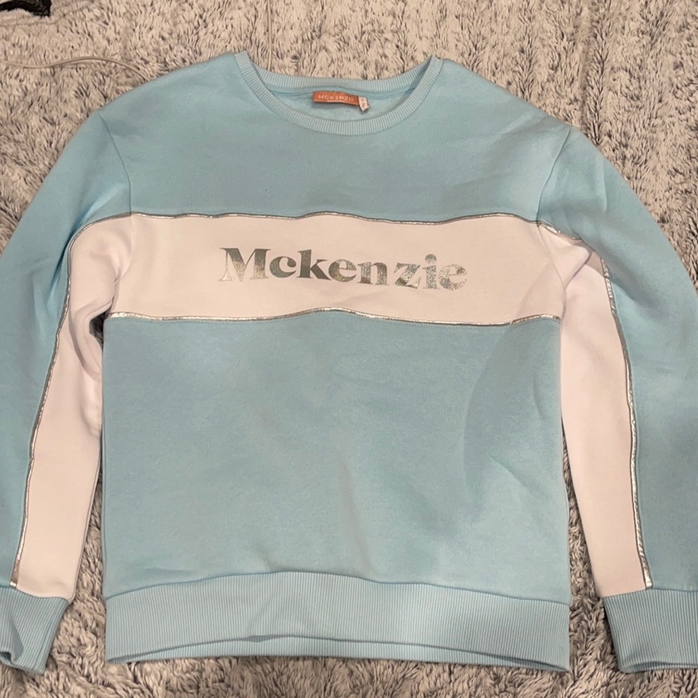 Light blue Mckenzie sweater.